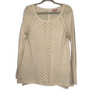 Off White Candie’s Sweater Button Down Detail Women’s Medium Lightweight Design!